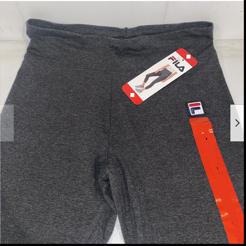 LEGGINGS CAPRI LOGO DONNA FILA VITA ALTA (GRIGIO SCURO PICCOLO) NUOVI CON ETICHETTE