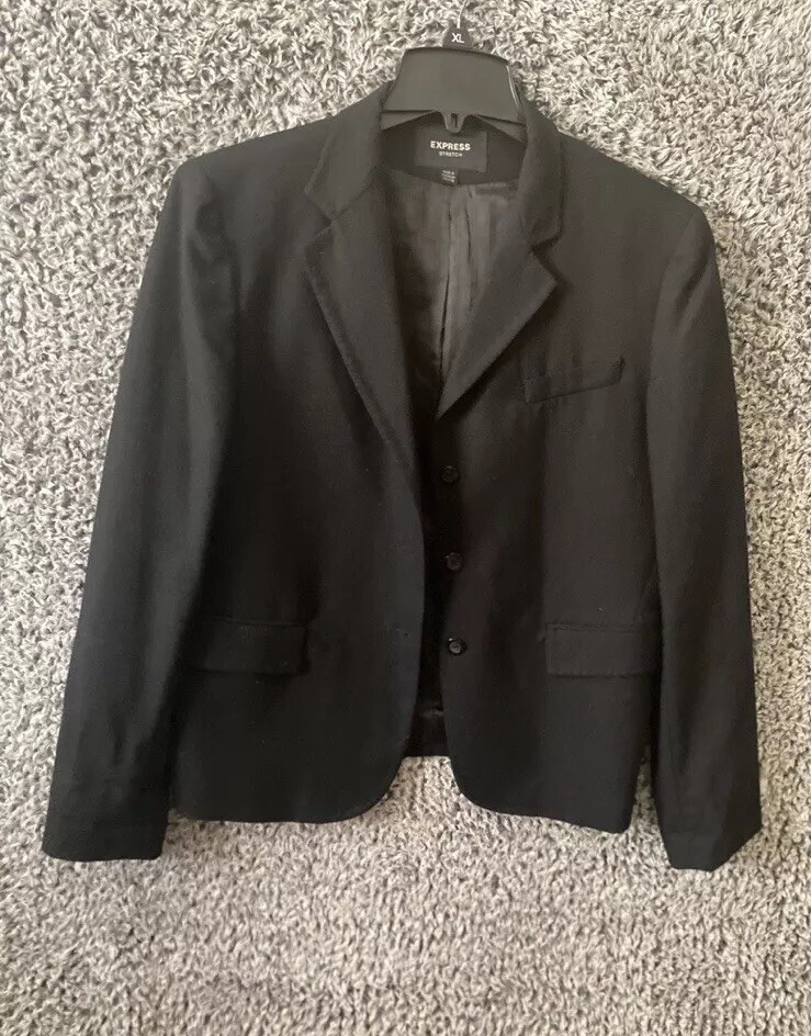 Women's Express Stretch Black Blazer Suit Jacket Business Office