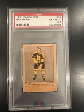 1951 Parkhurst #32 Ray Barry (RC), PSA 6.5 #20249296, Boston Bruins