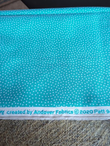 Sm Bright Blue & White Polka Dot Cotton Fabric Remnant (Andover Fabrics, 2020) - Picture 3 of 5