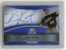 2010 Bowman Platinum #BPA-IK Ian Krol Prospect Autographs Blue Refractors #/99