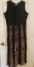 Hot House Maxi Dress L 100% Cotton Sheer Lined Skirt Back Tie VTG 90’s Boho NWOT