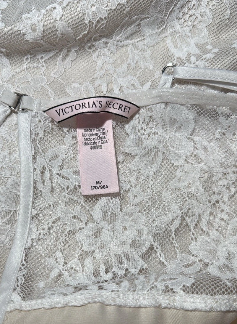 UNDERCOVER Abito Victoria Secret's Dream Angels floreale pizzo e anello slip taglia media M bianco