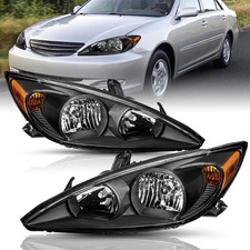 For Toyota Camry 2002 2003 2004 Headlight Black Housing Driver Passenger