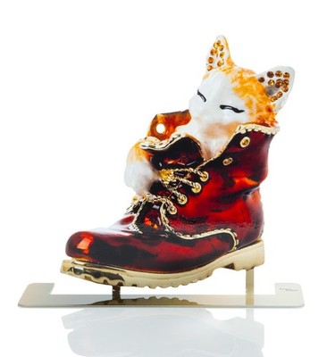 Keren Kopal Große Pop Art Handgefertigte Metallskulptur --- '' Katze ''