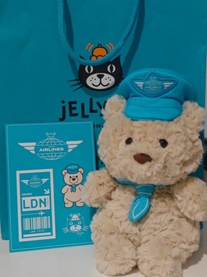 Jellycat Pilot Bartholomew Bear 7 Inch Soft Plush Toy with Dust