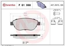 Brake Pad Set, disc brake BREMBO P61068