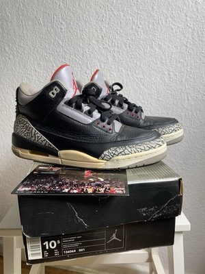 Nike Air Jordan 3 Retro Black Cement 2001 US 10.5 /EU 44,5 OG Vintage OVP & Card