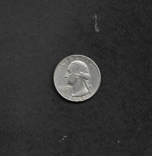 1964 Washington Silver Quarter, No Mint Mark, Excellent Condition, Very Nice