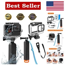 Clear Waterproof Case for GoPro Hero 9-13 - 60M Dive Housing & Accessories Kit