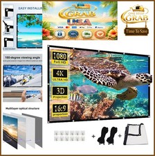 Projector Screen 120 Inch 16:9 4K HD Foldable Double-Sided Portable Indoor