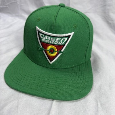 Green Arrow Hat Cap Snap Back Mens One Size Green DC Comics Logo Twill Baseball