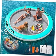 Inflatable Water Hammock Round Floating Ring,8/10/12FT Heavy Duty Pool Float