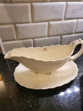 Spode Billingsley Rose Pink  Gravy Boat & Underplate 6609633