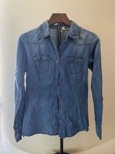 Blue denim button-up shirt, light weight