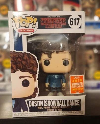 FUNKO POP! STRANGER THINGS DUSTIN SNOWBALL DANCE SDCC EXCLUSIVE #617 PROTECTOR