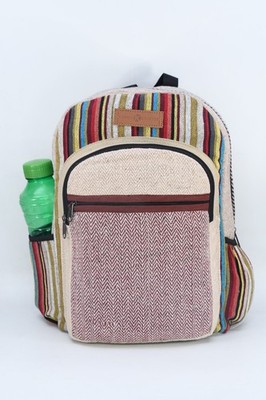 Pure Hemp Backpack Natural Handmade Himalayan Daypack Travel Hiking Purse 18''x14