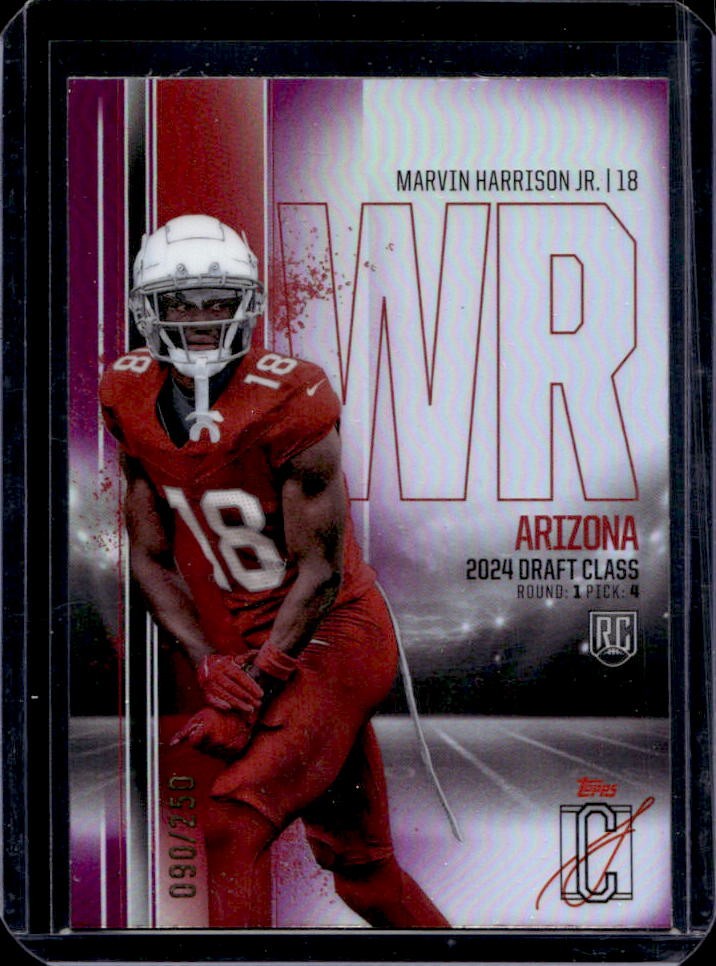 2024 Topps Signature Class Marvin Harrison Jr. Rookie Chrome RC Magenta #90/250