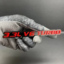 2PCS 3.3L V6 TURBO Emblems – Multicolor 3D Side Fender Badges for Cars & Trucks