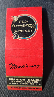 1930s Phantom Ranch Grand Canyon Unstruck Matchbook Match Cover