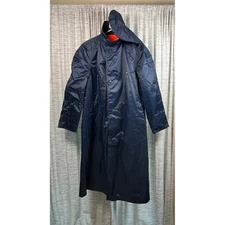 Vintage Nylite by Blaue Manufacturing Co. Navy Raincoat Lined Orange Size 46R
