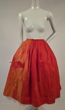 ANTIQUE 1930  S RED COTTON HALLOWEEN COSTUME SKIRT - AS ACQUIRED
