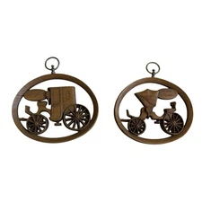 Vintage Burwood Products Company Hanging Wall Art Cars Brougham Great Condition