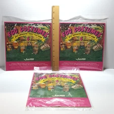 (3) Sets Vintage 80s Sun Hill Instant Egg Art EASTER EGG COSUTMES & Forest Scene