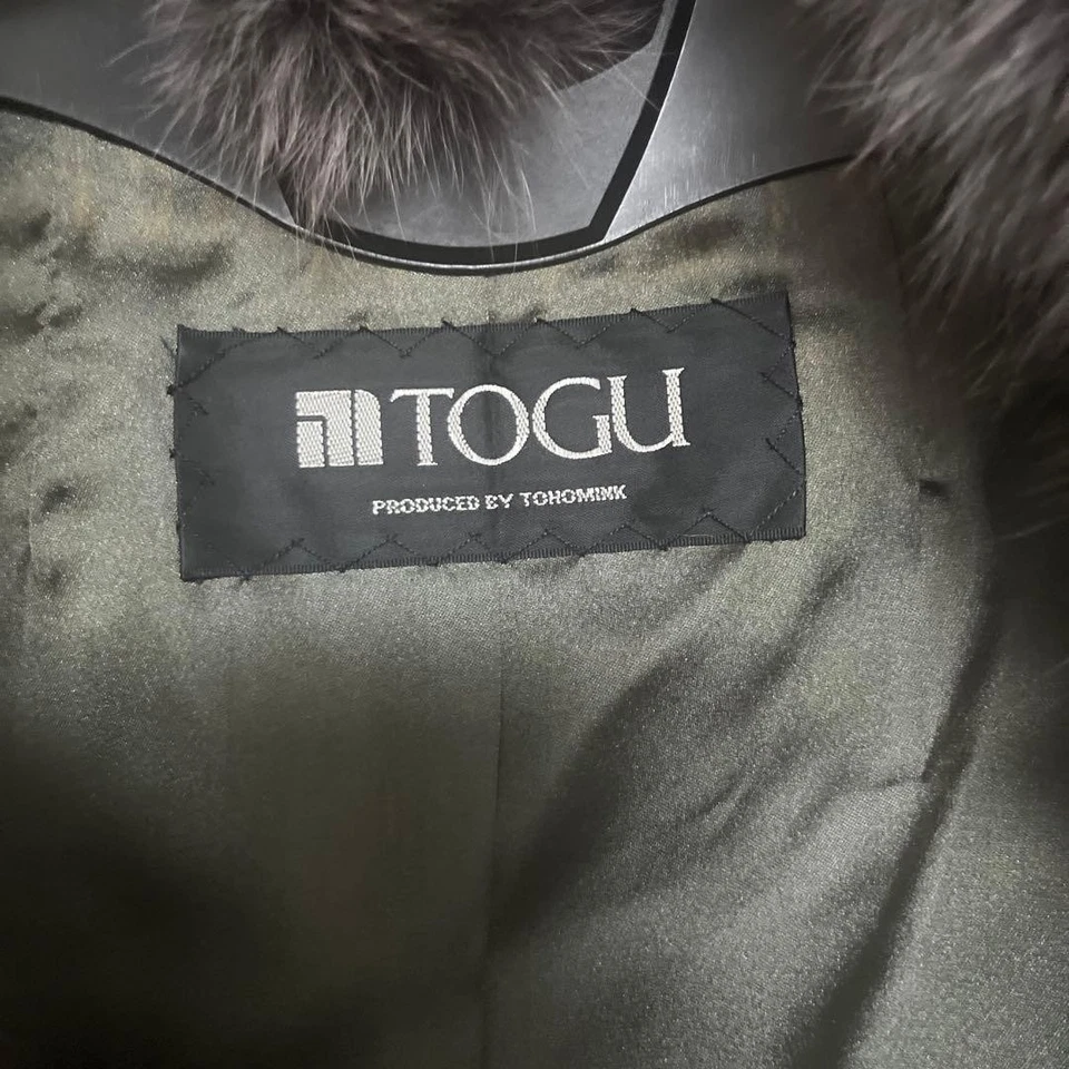 Abrigo corto de piel de zorro Saga 55 longitud recortada L teñido púrpura de Japón Foto 4 de 4