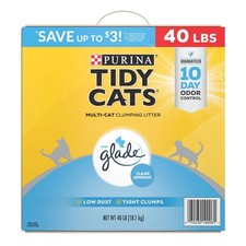 Purina Tidy Cats Multi-Cat Clumping Litter, Clear Springs Scent 40 Pounds 