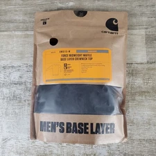 Carhartt Force Midweight Waffle Base Layer Crewneck Top Sz Large Navy Shirt 