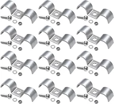 12PCS Stainless Steel Fuel Line Clamps w/ Screws for Brake, RV, SUV, Truck, Car