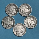 1924 D - 1934 D -1936 P -1936 S -1937 P   Indian Head Buffalo Nickels  Lot of 5￼