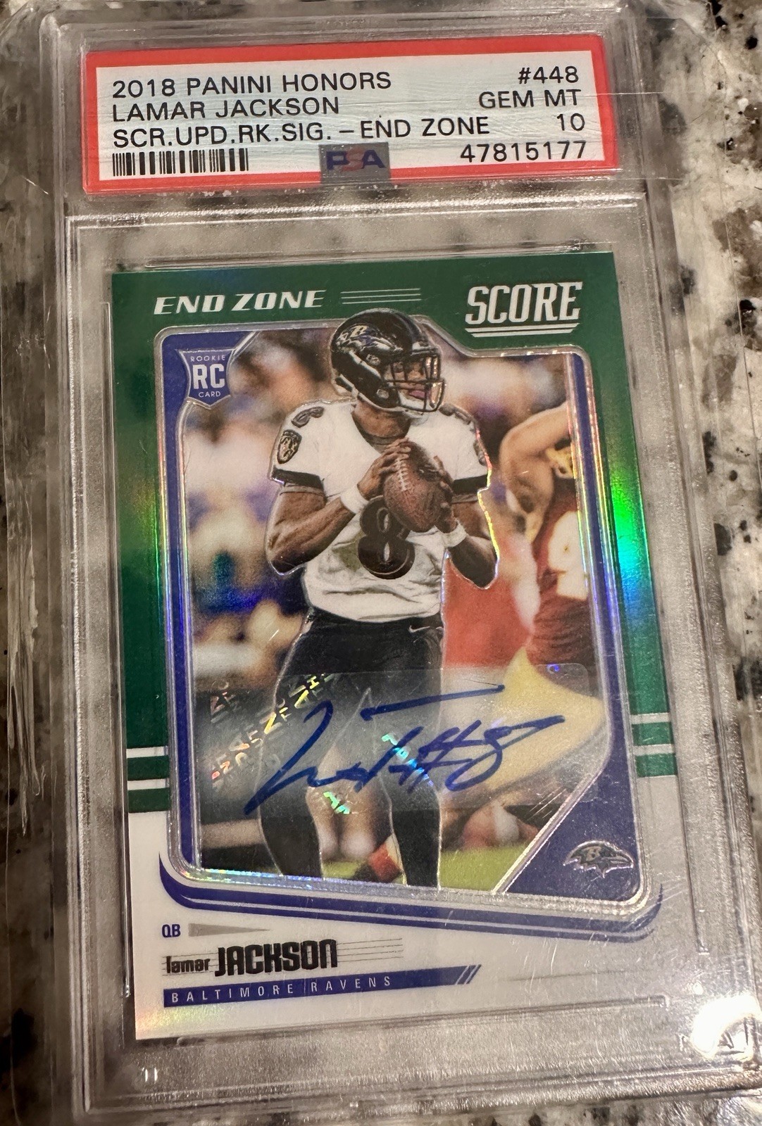 Lamar Jackson 2018 Score Rookie Auto Prizm #4/6 - PSA10 POP2