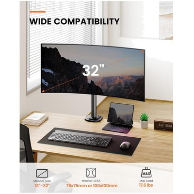 Single Gaming Desk Mount Stand - Improved Riser