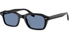 Brunello Cucinelli BC5001S Sunglasses Black Square Blue Lenses 49-21-145