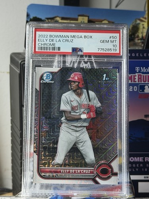 #ad #ad ELLY DE LA CRUZ 2022 Bowman #BCP 50 Chrome 1st RC Mega Box Mojo Refractor PSA 10 $115.00