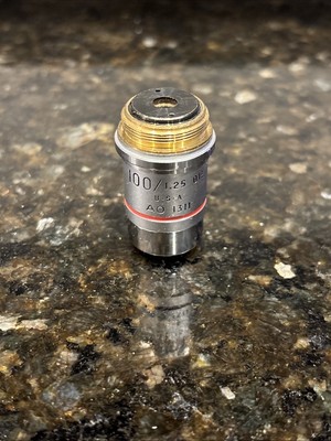 AO 1311  100/1.25 0IL PLAN ACHRO Microscope Objective Lens Made in USA