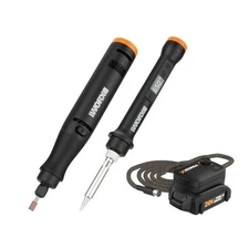 Worx 20V (2) PC MAKERX Combo: Rotary Tool + Wood/Metal Crafter (WX988L)-CR