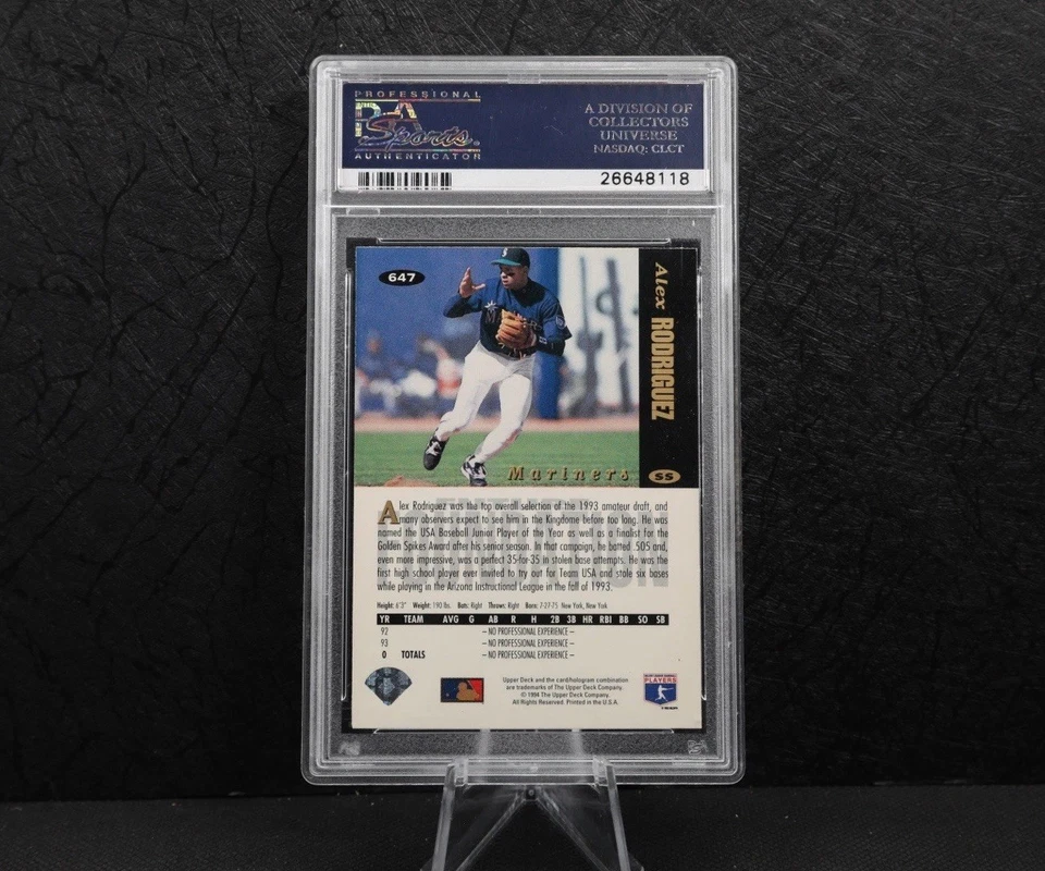 1994 Collector’s Choice Alex Rodriguez Gold Signature Rookie RC PSA 6 (Regrade?) - Image 2 of 2