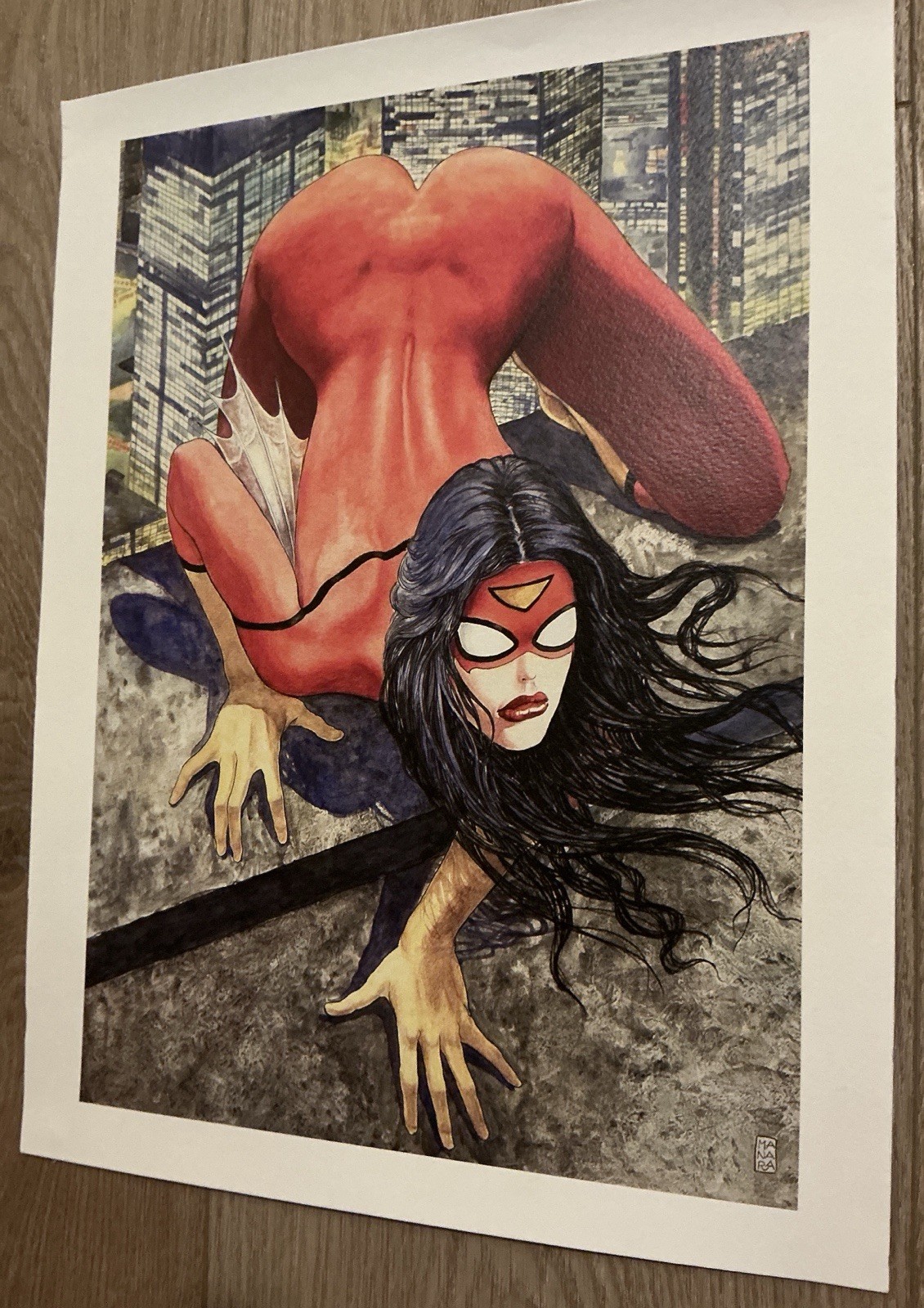 • BEAUTIFUL Milo Manara Print of SPIDER-Woman (Variant #1) •   —Italian Import—