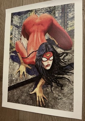   BEAUTIFUL Milo Manara Print of SPIDER-Woman (Variant #1)      Italian Import 