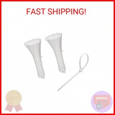 200 Pack Bulk KOOWIN Small 4 inch Nylon Plastic Cable Zip Ties Wire Wraps White