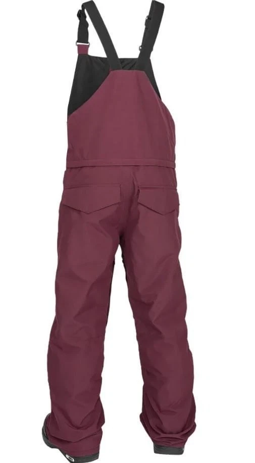 Volcom Burgundy Boys Barkley Insulated Winter Ski Snowboard Overall Bibs XS - Image 2 of 4