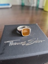 THOMAS SABO Unisex Ring mit Tigerauge 925 Sterlingsilber TR2332-045-2 Größe 54