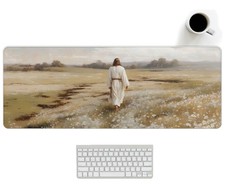 Christian Mouse Pad Jesus and Flroal Desk Mat Religious Large Computer Mouse ...