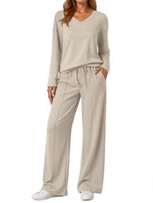 AUTOMET Sweatsuits Women 2 Piece Outfit Fashion Travel Lounge Sets With Wide ...