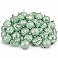Mica Decorations Weihnachtskugeln Unzerbrechlich HellgrüN 40 StüCk - Durchmesser