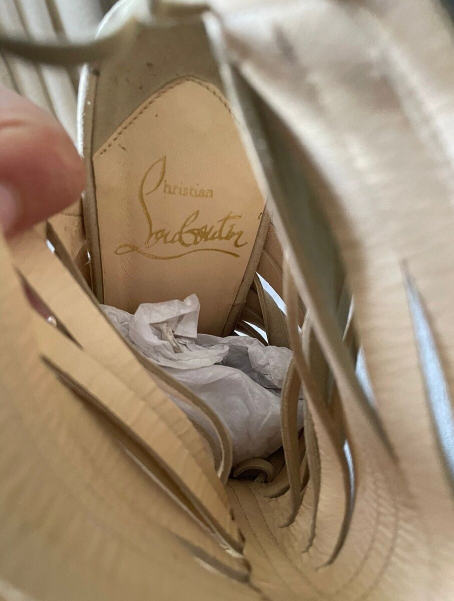 Christian Louboutin Women's Size 37 Deva 120 Beige Suede Christian Louboutin Women's Size 37 Deva 120 Beige Suede