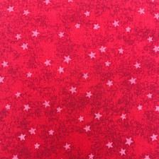 Scattered Stars on Red Fabric - Textured Holiday Patriotic Theme -100 Cotton